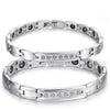 Wholesale Jewelry Magnetic Couple Titanium Steel Bracelet With Geometric Pattern And Diamonds