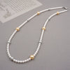 Wholesale Jewelry Maillard Style Geometric Imitation Pearls Handmade Long Sweater Chain Necklace For Women