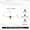 Wholesale Jewelry Malachite Four Leaf Clover Geometric Anklet 925 Sterling Silver Plating For Women