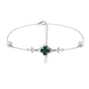 Wholesale Jewelry Malachite Four Leaf Clover Geometric Anklet 925 Sterling Silver Plating For Women
