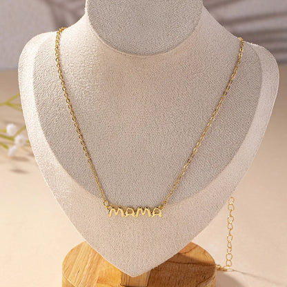 Wholesale Jewelry MAMA Simple Style Letter Zinc Alloy Necklace