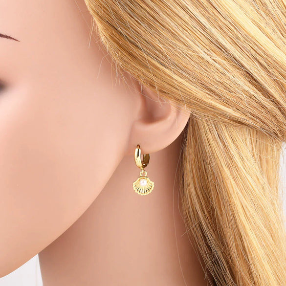 Wholesale Jewelry Marine Series Whale Shell Conch Pendant Earrings For Women Copper Electroplated