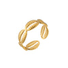 Wholesale Jewelry Marine Style Beach Simple Style Starfish Shell 304 Stainless Steel Open Rings