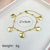 Wholesale Jewelry Marine Style Commute Starfish Dolphin Shell 201 Stainless Steel Gold Plated Anklet