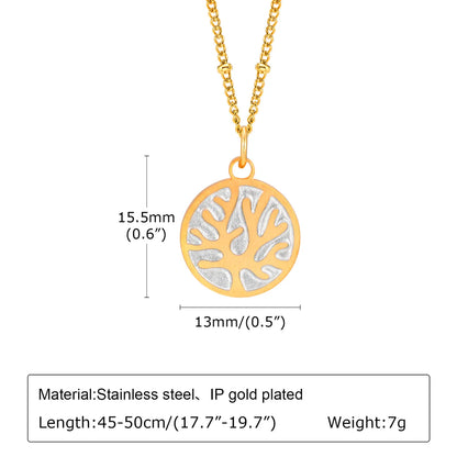 Wholesale Jewelry Marine Style Coral 201 Stainless Steel 18K Gold Plated Pendant Necklace