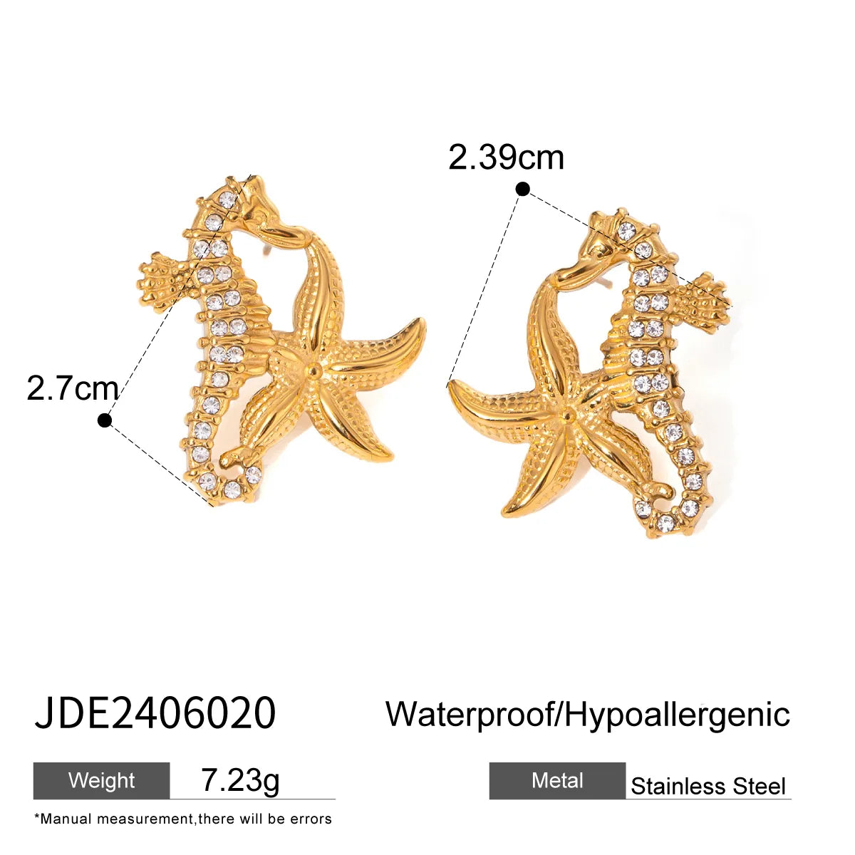 Wholesale Jewelry Marine Style Hippocampus 304 Stainless Steel Jewelry Set