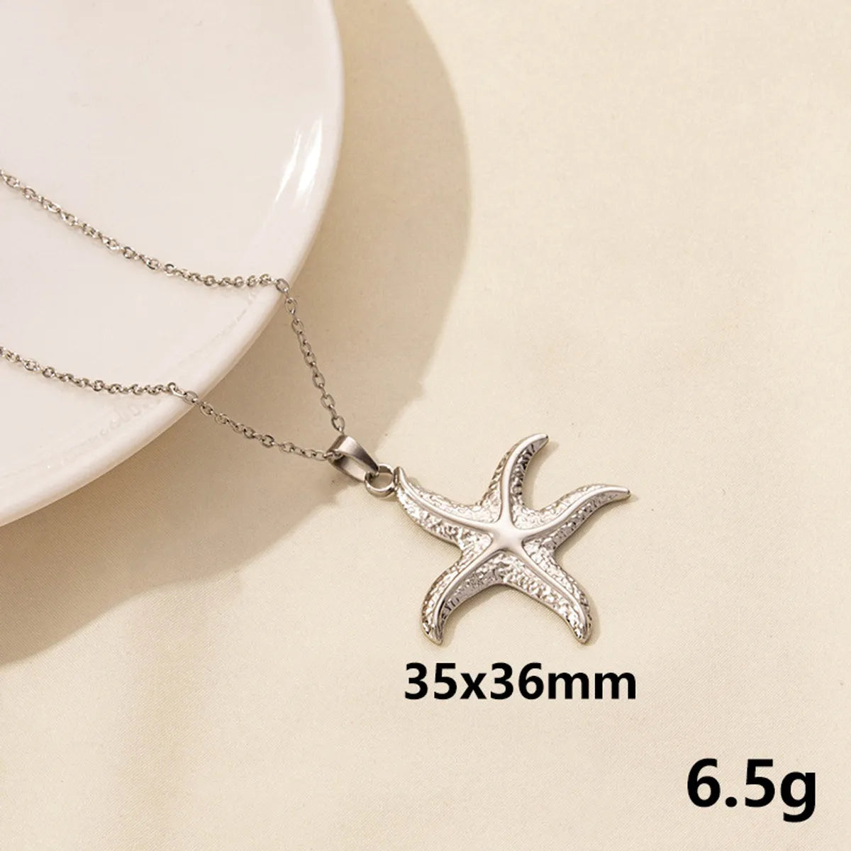 Wholesale Jewelry Marine Style Starfish Conch Fish Tail 304 Stainless Steel Pendant Necklace