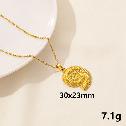 Wholesale Jewelry Marine Style Starfish Conch Fish Tail 304 Stainless Steel Pendant Necklace