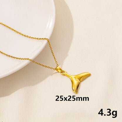 Wholesale Jewelry Marine Style Starfish Conch Fish Tail 304 Stainless Steel Pendant Necklace