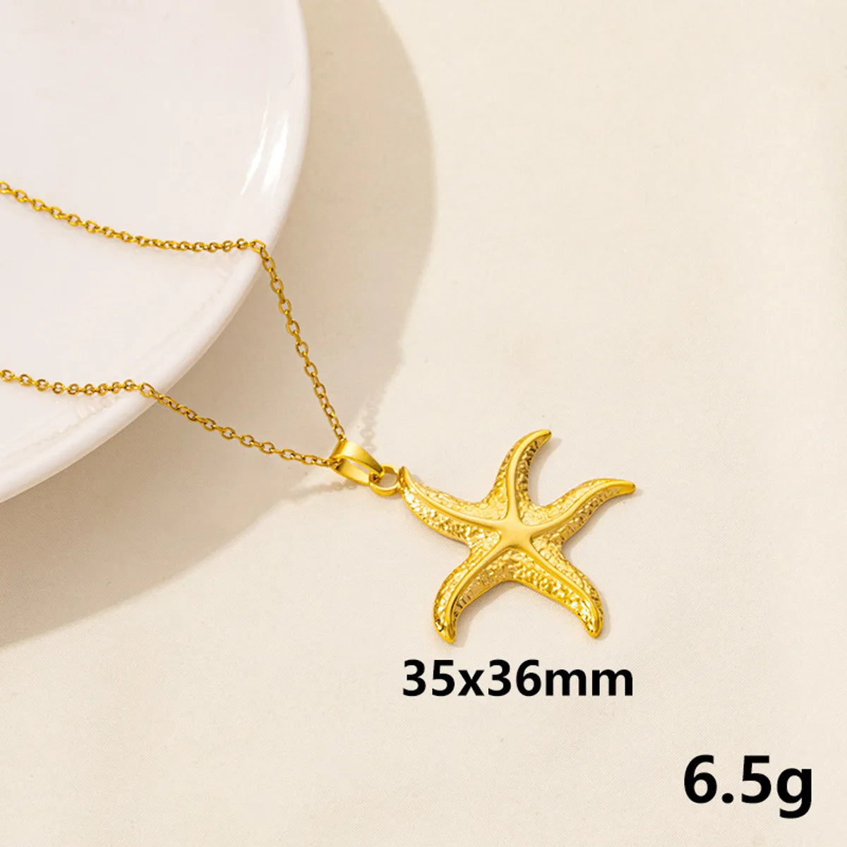 Wholesale Jewelry Marine Style Starfish Conch Fish Tail 304 Stainless Steel Pendant Necklace