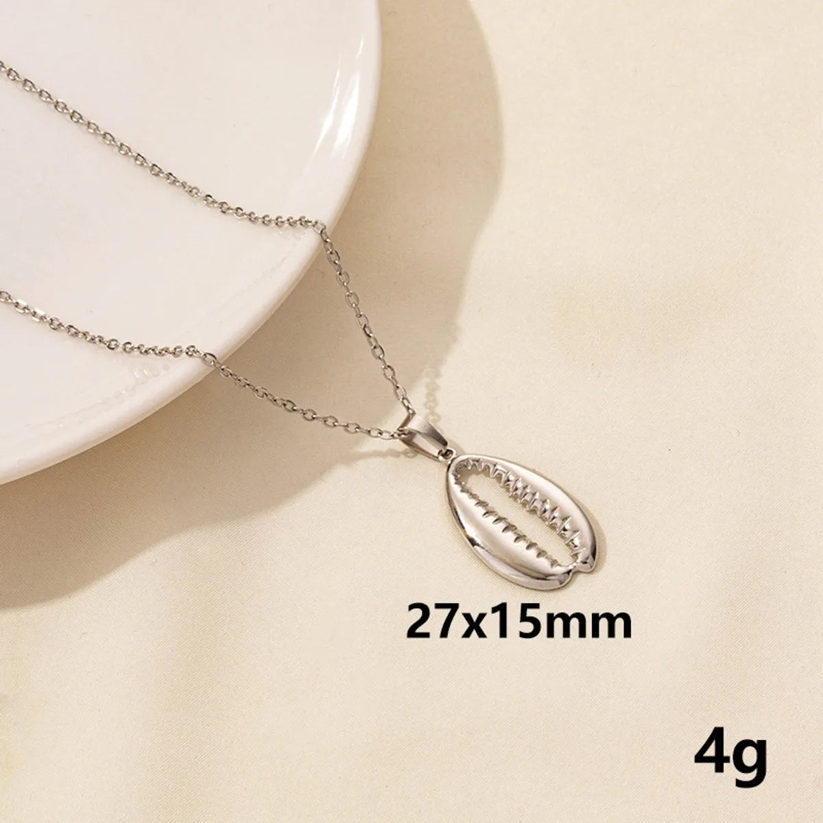 Wholesale Jewelry Marine Style Starfish Conch Fish Tail 304 Stainless Steel Pendant Necklace