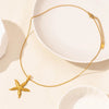 Wholesale Jewelry Marine Style Starfish Conch Shell 304 Stainless Steel Chain Pendant Necklace