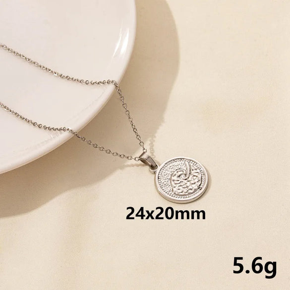 Wholesale Jewelry Marine Style Starfish Conch Shell 304 Stainless Steel Chain Pendant Necklace