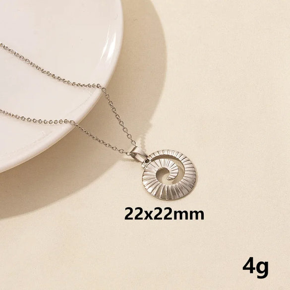 Wholesale Jewelry Marine Style Starfish Conch Shell 304 Stainless Steel Chain Pendant Necklace