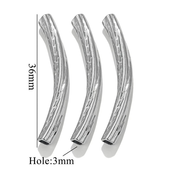 Wholesale Jewelry Material Stainless Steel Plated 18K Color Retaining Embossed Tube Beads With Totem Pattern Handmade Accessories