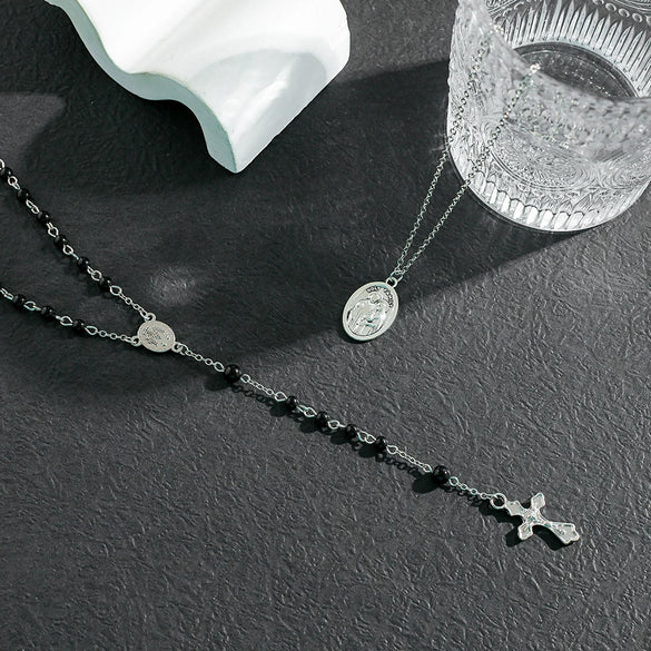 Wholesale Jewelry Men's Hip Hop Personality Geometric Copper Alloy Handmade Cross Pendant Necklace