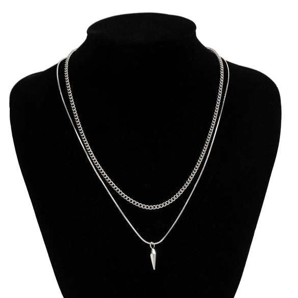 Wholesale Jewelry Men's Hiphop Style Alloy Geometric Pendant Necklace Handmade