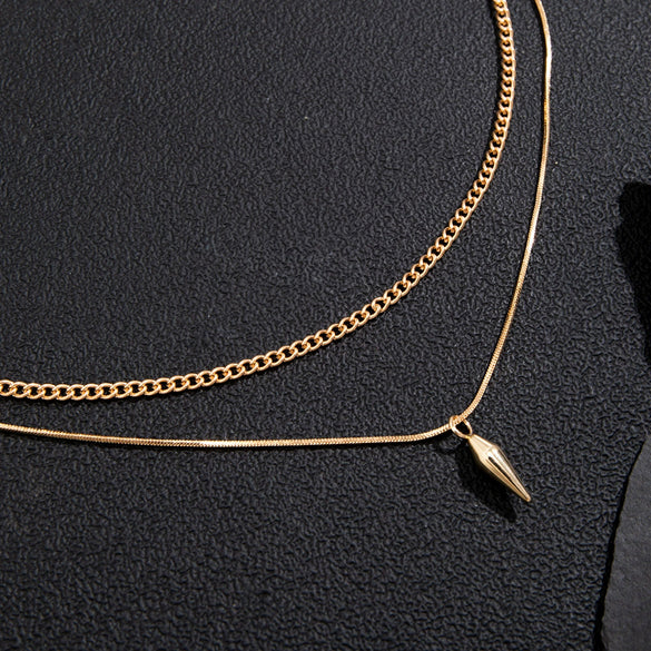 Wholesale Jewelry Men's Hiphop Style Alloy Geometric Pendant Necklace Handmade