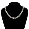 Wholesale Jewelry Men's Imitation Pearl Chain Geometric Style Alloy Pendant Handmade Necklace