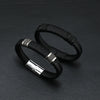Wholesale Jewelry Men's Leather Alloy Bracelet Retro Geometric Handmade