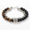 Wholesale Jewelry Men's Punk Style Frosted Stone Geometric Oil Treated Bracelet