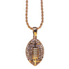 Wholesale Jewelry Men's Rugby Pendant Necklace Alloy With Diamond And Geometric Design