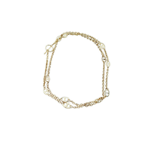 Wholesale Jewelry Metal Alloy Copper Geometric Letters Numbers Text Electroplating Clavicle Chain Necklace For Women