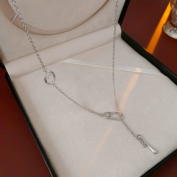 Wholesale Jewelry Metal Alloy Copper Geometric Letters Numbers Text Electroplating Clavicle Chain Necklace For Women