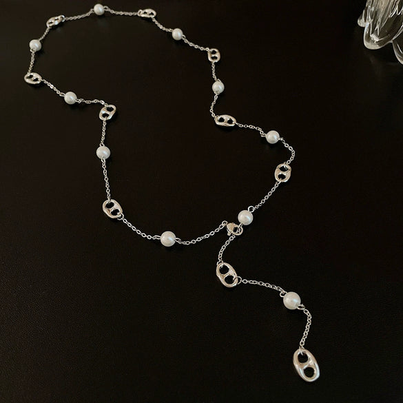 Wholesale Jewelry Metal Alloy Copper Geometric Letters Numbers Text Electroplating Clavicle Chain Necklace For Women