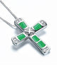 Wholesale Jewelry Metal Alloy Imitation Opal Geometric Zirconia Elegant Women's Necklace