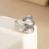 Wholesale Jewelry Metal Geometric Asymmetrical Ring For Women With Electroplating And Concave And Convex Glossy Finish
