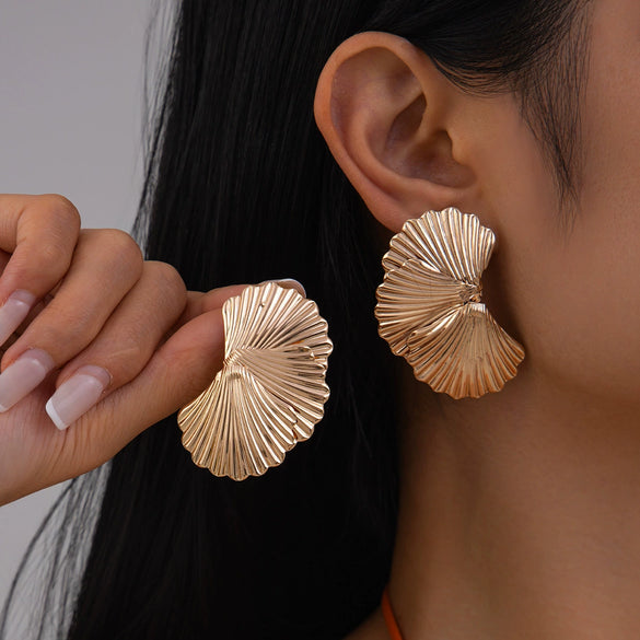 Wholesale Jewelry Metal Geometric Electroplating Highend Minimalist Women's Earrings