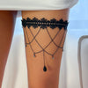 Wholesale Jewelry Metal Lace Elastic Belt Plastic Heart Pattern Women's Thigh Chain Leg Ring Leg Chain