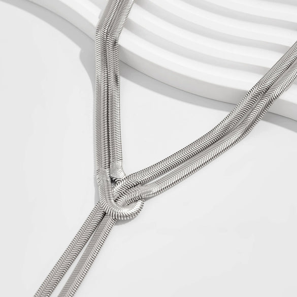 Wholesale Jewelry Metal Snake Bone Geometric Electroplating Yshaped Necklace For Women