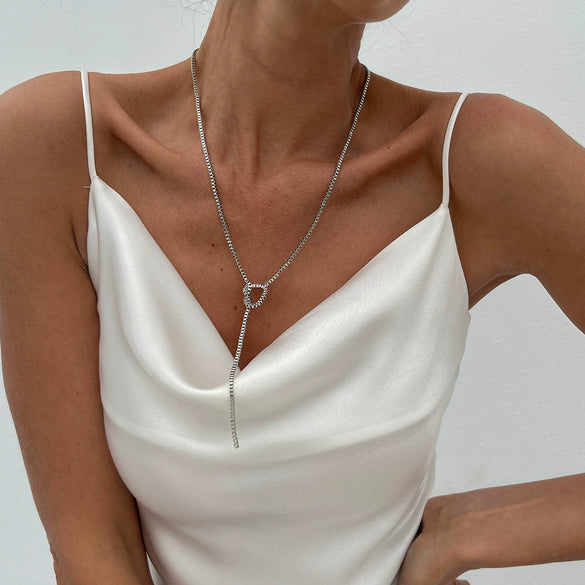 Wholesale Jewelry Metal Snake Bone Geometric Electroplating Yshaped Necklace For Women