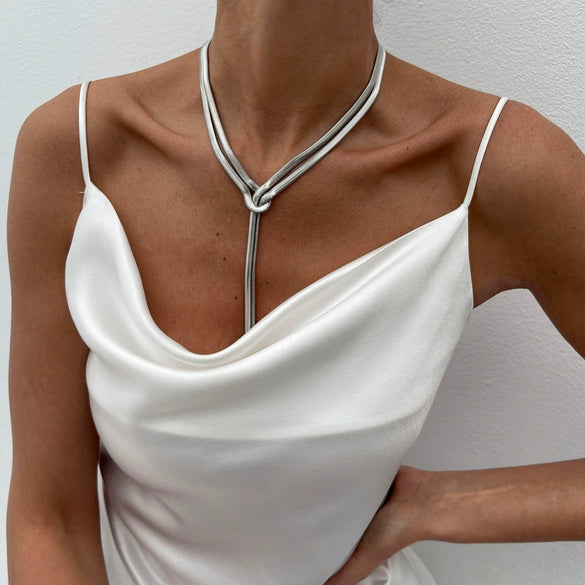 Wholesale Jewelry Metal Snake Bone Geometric Electroplating Yshaped Necklace For Women