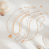 Wholesale Jewelry Metal Starfish Shell Imitation Pearl Necklace Copper Chain Alloy Pendant Electroplating Geometric Style