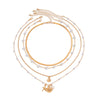 Wholesale Jewelry Metal Starfish Shell Imitation Pearl Necklace Copper Chain Alloy Pendant Electroplating Geometric Style