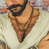 Wholesale Jewelry Metal Wood Bead Leather Alloy Geometric Handmade Unisex Hiphop Necklace