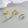 Wholesale Jewelry Microinlaid Zircon Geometric Copper Electroplated Earring