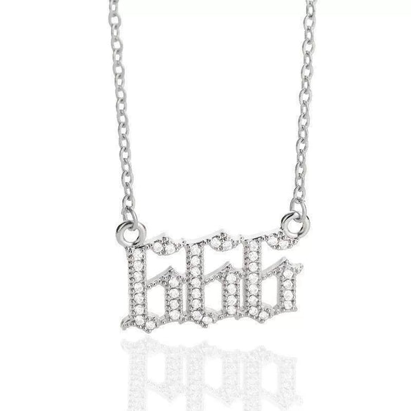 Wholesale Jewelry Microinlay Copper Pendant Necklace With Letters Numbers Text For Women