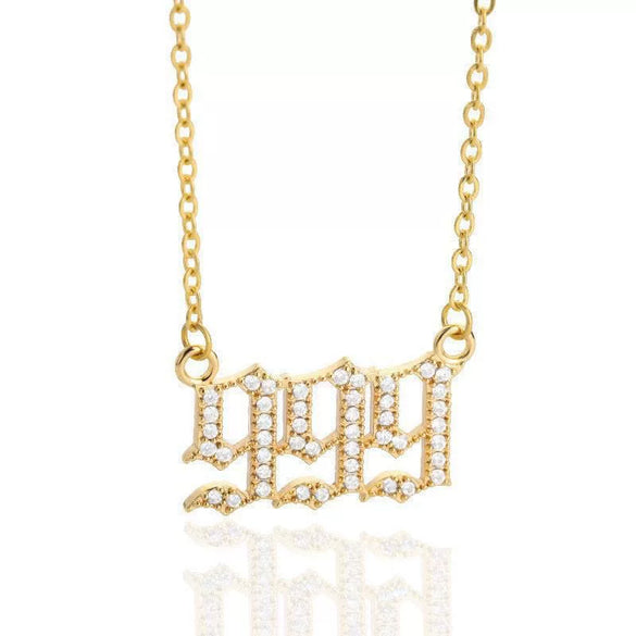Wholesale Jewelry Microinlay Copper Pendant Necklace With Letters Numbers Text For Women