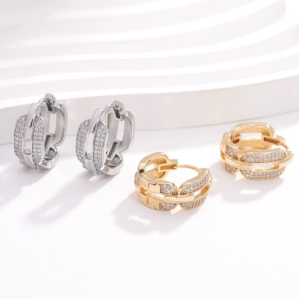 Wholesale Jewelry Micropaved Zirconia Earrings Copper Electroplating Style For Women