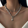 Wholesale Jewelry Minimalist Alloy Fivepointed Star Pendant Necklace With Iron Chain And Electroplating