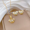 Wholesale Jewelry Minimalist Camellia Pattern Copper Pendant Stainless Steel Chain Electroplated Women's Necklace