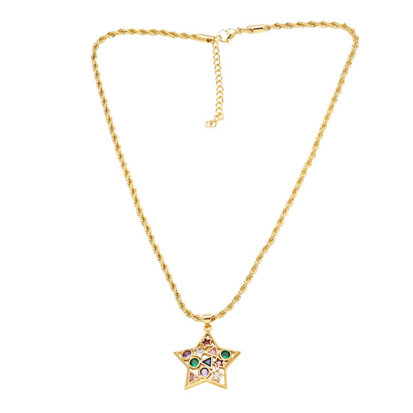 Wholesale Jewelry Minimalist Copper Goldplated Star Shape Pendant Necklace