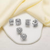 Wholesale Jewelry Minimalist Copper Heart Shape Electroplated Double Layer Love Pearl Ear Clip Earrings For Women