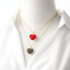 Wholesale Jewelry Minimalist Copper Heart Shape Pendant Necklace With O Chain Electroplating For Women