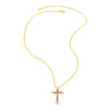 Wholesale Jewelry Minimalist Cross Pendant Necklace Copper 18K Gold Plated Zircon Snake Bone Chain