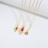 Wholesale Jewelry Minimalist Flower Copper Mixed Gemstone Inlay Electroplating Goblet Pendant Necklace For Women